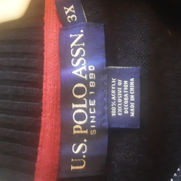 U.S. Polo Assn. 1/4 zip Black Pullover Sweater Sz 3X - Picture 5 of 5